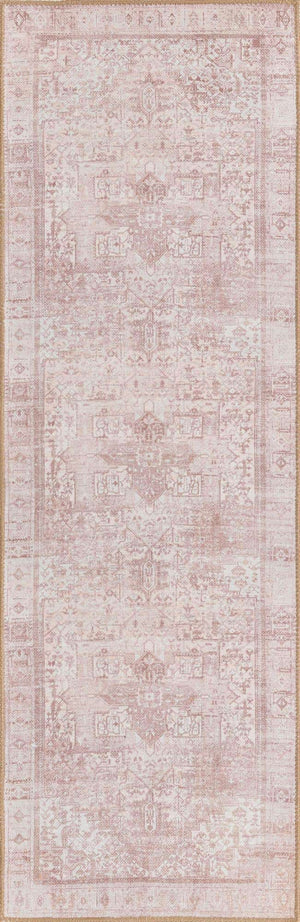Washable Beige 2' x 6' Timeless Runner Area Rug Easy to Clean Stain Resistant & Durable Traditional Classic Vintage Design Carpet for Sale at Rug Engine
