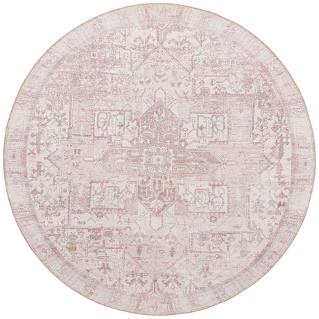 Washable Beige 7' 6 x 7' 6 Timeless Round Area Rug Easy to Clean Stain Resistant & Durable Traditional Classic Vintage Design Carpet for Sale at Rug Engine