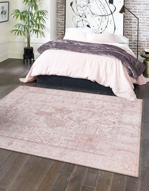 Beige 8' x 8' Timeless Washable Square Rug