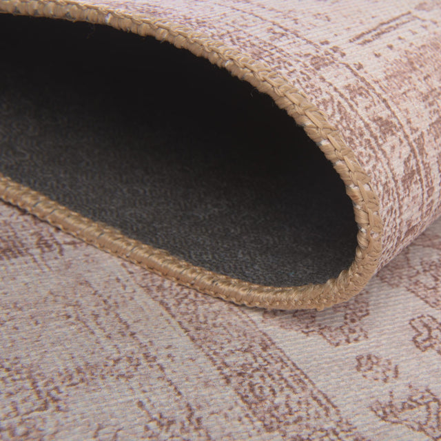 Beige 8' x 8' Timeless Washable Square Rug