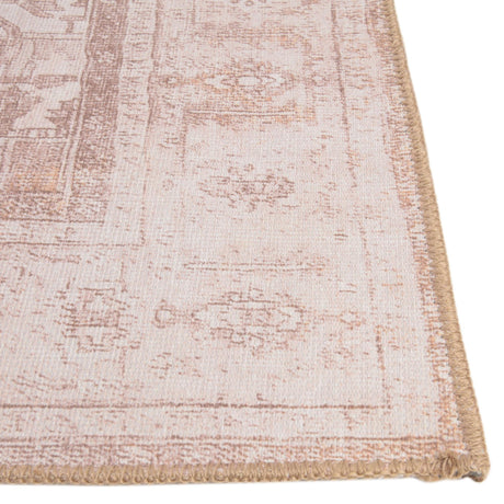 Washable Beige 7' 6 x 7' 6 Timeless Square Area Rug Easy to Clean Stain Resistant & Durable