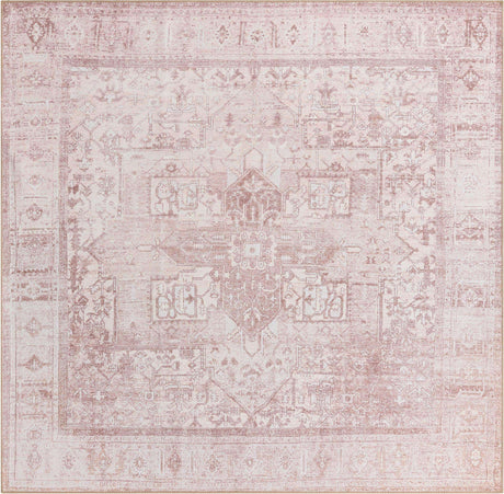 Beige 8' x 8' Timeless Washable Square Rug