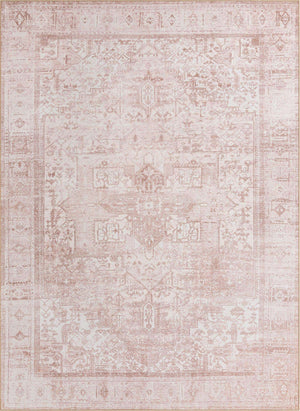 Washable Beige 7' 6 x 10' 6 Timeless Rectangle Area Rug Easy to Clean Stain Resistant & Durable Traditional Classic Vintage Design Carpet for Sale at Rug Engine