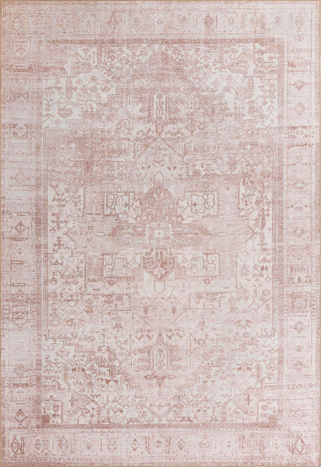 Washable Beige 8' 4 x 12' Timeless Rectangle Area Rug Easy to Clean Stain Resistant & Durable Traditional Classic Vintage Design Carpet for Sale at Rug Engine