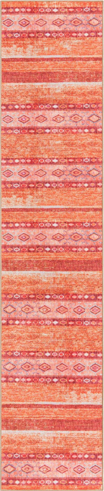 Washable Rust Red 2' 6 x 12' Timeless Runner Area Rug Easy to Clean Stain Resistant & Durable Traditional Classic Vintage Design Carpet for Sale at Rug Engine