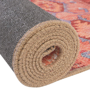Washable Rust Red 5' x 8' Timeless Rectangle Area Rug Easy to Clean Stain Resistant & Durable Traditional Classic Vintage Design Carpet for Sale at Rug Engine