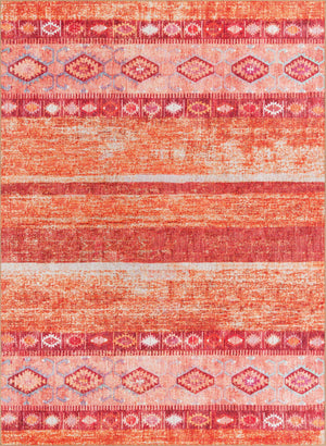 Washable Rust Red 7' 6 x 10' 6 Timeless Rectangle Area Rug Easy to Clean Stain Resistant & Durable Traditional Classic Vintage Design Carpet for Sale at Rug Engine