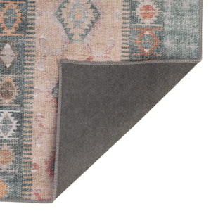 Washable Green 3' 6 x 5' 6 Timeless Rectangle Area Rug Easy to Clean Stain Resistant & Durable Traditional Classic Vintage Design Carpet for Sale at Rug Engine
