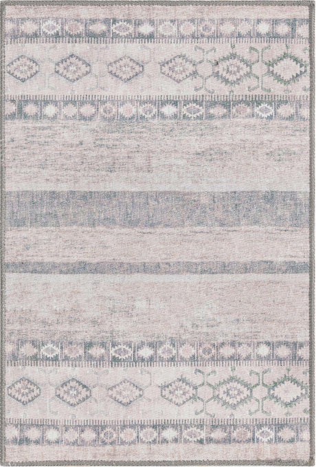 Washable Gray 2' x 3' Timeless Rectangle Area Rug Easy to Clean Stain Resistant & Durable Traditional Classic Vintage Design Carpet for Sale at Rug Engine