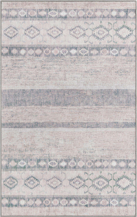Washable Gray 3' 6 x 5' 6 Timeless Rectangle Area Rug Easy to Clean Stain Resistant & Durable Traditional Classic Vintage Design Carpet for Sale at Rug Engine
