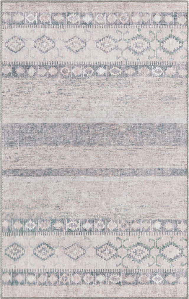 Washable Gray 3' 6 x 5' 6 Timeless Rectangle Area Rug Easy to Clean Stain Resistant & Durable Traditional Classic Vintage Design Carpet for Sale at Rug Engine