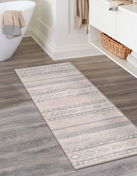 Washable Gray 2' x 6' Timeless Runner Area Rug Easy to Clean Stain Resistant & Durable Traditional Classic Vintage Design Carpet for Sale at Rug Engine