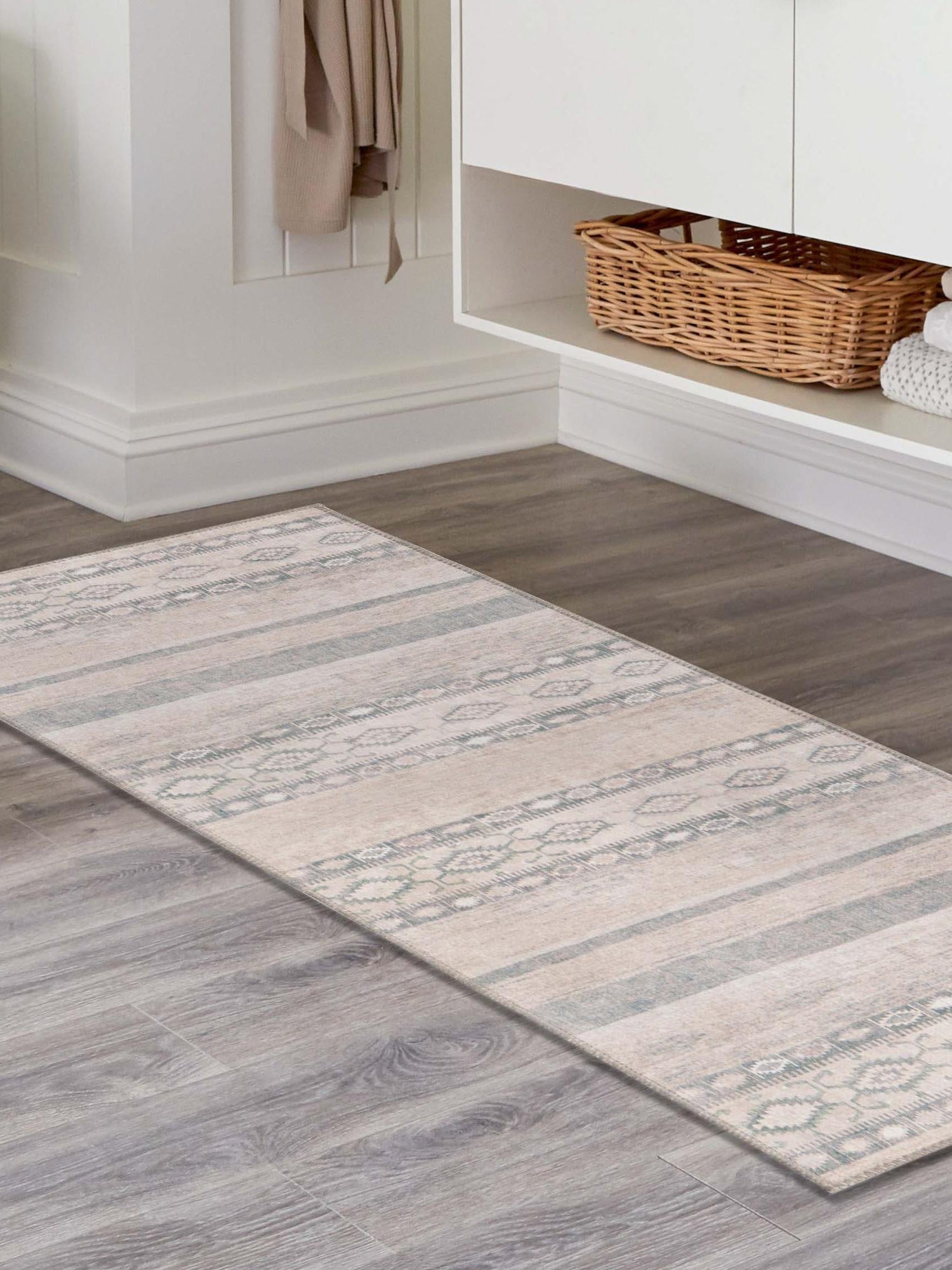 Washable Gray 2' x 6' Timeless Runner Area Rug Easy to Clean Stain Resistant & Durable Traditional Classic Vintage Design Carpet for Sale at Rug Engine