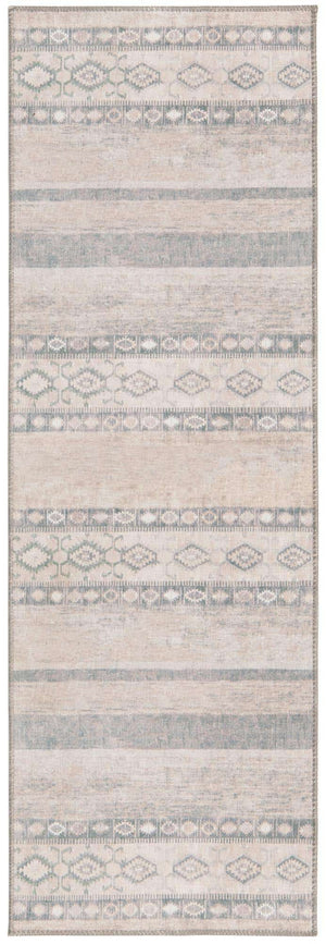 Washable Gray 2' x 6' Timeless Runner Area Rug Easy to Clean Stain Resistant & Durable Traditional Classic Vintage Design Carpet for Sale at Rug Engine