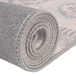 Washable Gray 3' 6 x 3' 6 Timeless Round Area Rug Easy to Clean Stain Resistant & Durable Traditional Classic Vintage Design Carpet for Sale at Rug Engine
