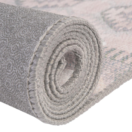 Washable Gray 7' 6 x 7' 6 Timeless Round Area Rug Easy to Clean Stain Resistant & Durable Traditional Classic Vintage Design Carpet for Sale at Rug Engine