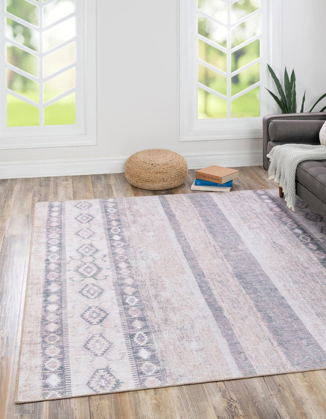 Washable Gray 7' 6 x 7' 6 Timeless Square Area Rug Easy to Clean Stain Resistant & Durable Traditional Classic Vintage Design Carpet for Sale at Rug Engine