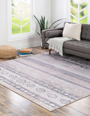 Washable Gray 7' 6 x 7' 6 Timeless Square Area Rug Easy to Clean Stain Resistant & Durable Traditional Classic Vintage Design Carpet for Sale at Rug Engine