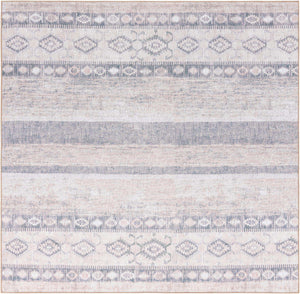 Washable Gray 7' 6 x 7' 6 Timeless Square Area Rug Easy to Clean Stain Resistant & Durable Traditional Classic Vintage Design Carpet for Sale at Rug Engine