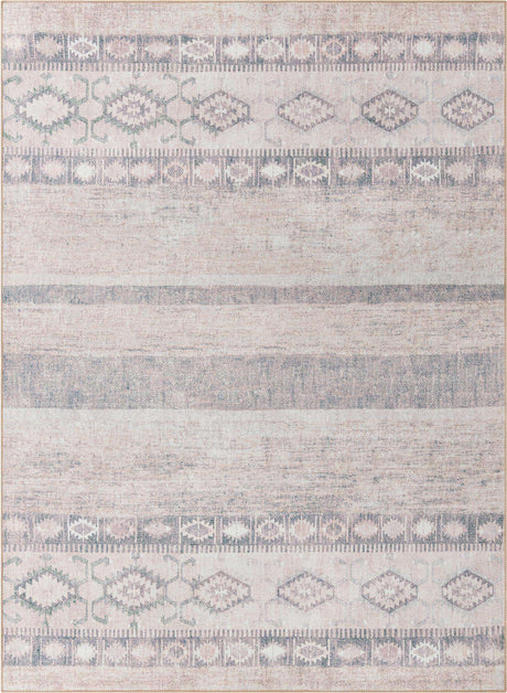 Washable Gray 7' 6 x 10' 6 Timeless Rectangle Area Rug Easy to Clean Stain Resistant & Durable Traditional Classic Vintage Design Carpet for Sale at Rug Engine