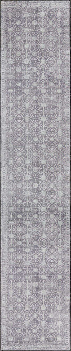 Washable Gray 2' 6 x 12' Timeless Runner Area Rug Easy to Clean Stain Resistant & Durable Traditional Classic Vintage Design Carpet for Sale at Rug Engine