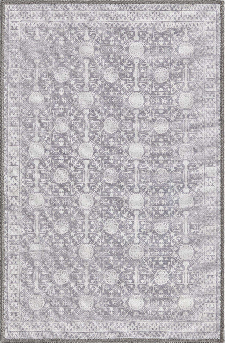 Washable Gray 2' x 3' Timeless Rectangle Area Rug Easy to Clean Stain Resistant & Durable Traditional Classic Vintage Design Carpet for Sale at Rug Engine