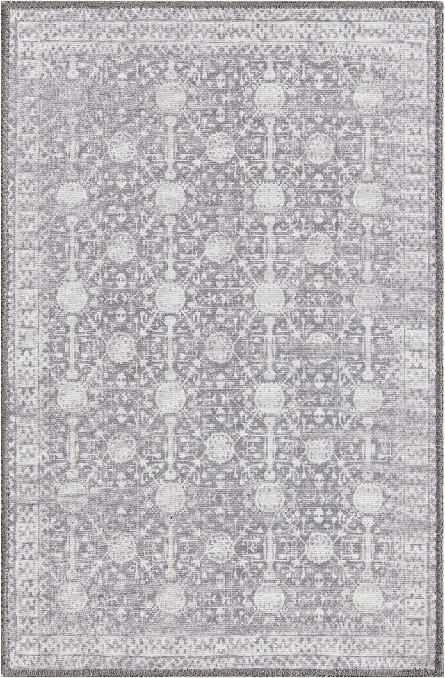 Washable Gray 2' x 3' Timeless Rectangle Area Rug Easy to Clean Stain Resistant & Durable Traditional Classic Vintage Design Carpet for Sale at Rug Engine