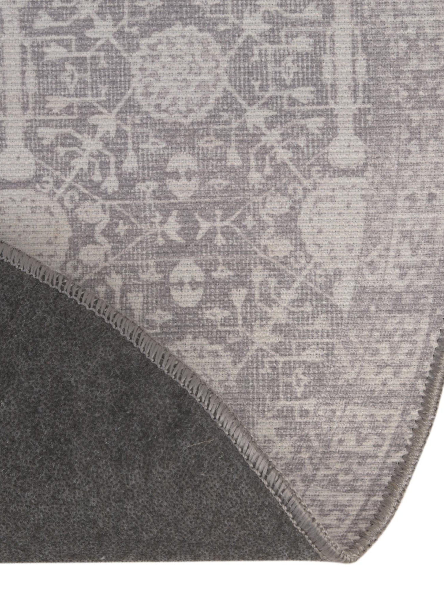 Washable Gray 3' 6 x 3' 6 Timeless Round Area Rug Easy to Clean Stain Resistant & Durable Traditional Classic Vintage Design Carpet for Sale at Rug Engine