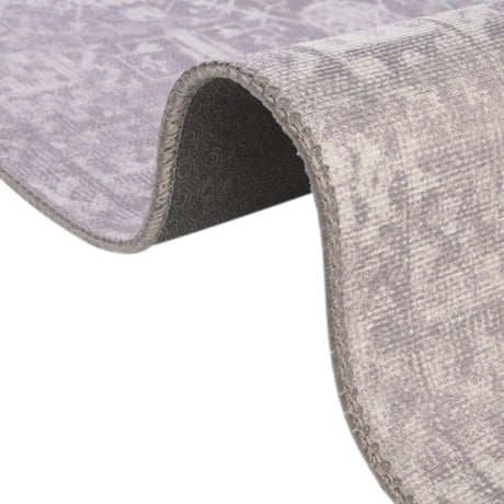 Washable Gray 7' 6 x 7' 6 Timeless Round Area Rug Easy to Clean Stain Resistant & Durable Traditional Classic Vintage Design Carpet for Sale at Rug Engine