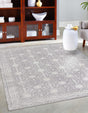 Washable Gray 2' x 3' Timeless Rectangle Area Rug Easy to Clean Stain Resistant & Durable Traditional Classic Vintage Design Carpet for Sale at Rug Engine