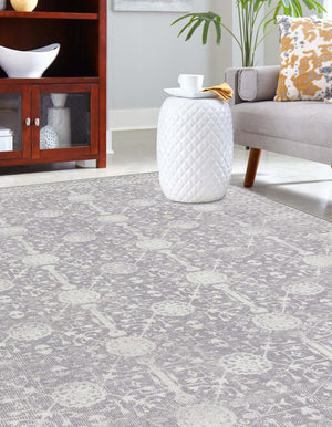 Washable Gray 8' 4 x 12' Timeless Rectangle Area Rug Easy to Clean Stain Resistant & Durable Traditional Classic Vintage Design Carpet for Sale at Rug Engine