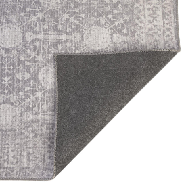 Washable Gray 5' x 8' Timeless Rectangle Area Rug Easy to Clean Stain Resistant & Durable Traditional Classic Vintage Design Carpet for Sale at Rug Engine