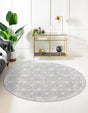 Washable Gray 7' 6 x 7' 6 Timeless Round Area Rug Easy to Clean Stain Resistant & Durable Traditional Classic Vintage Design Carpet for Sale at Rug Engine
