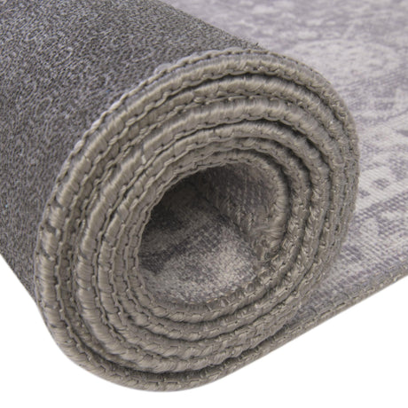 Washable Gray 7' 6 x 7' 6 Timeless Square Area Rug Easy to Clean Stain Resistant & Durable