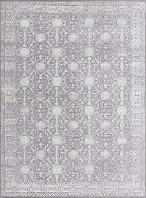 Washable Gray 7' 6 x 10' 6 Timeless Rectangle Area Rug Easy to Clean Stain Resistant & Durable Traditional Classic Vintage Design Carpet for Sale at Rug Engine