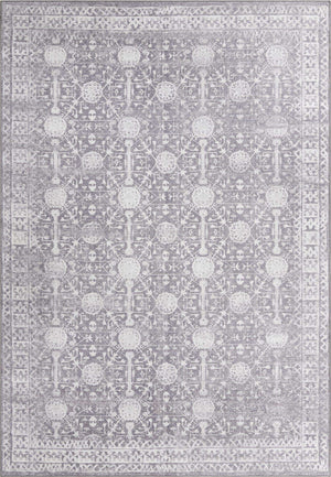 Washable Gray 8' 4 x 12' Timeless Rectangle Area Rug Easy to Clean Stain Resistant & Durable Traditional Classic Vintage Design Carpet for Sale at Rug Engine