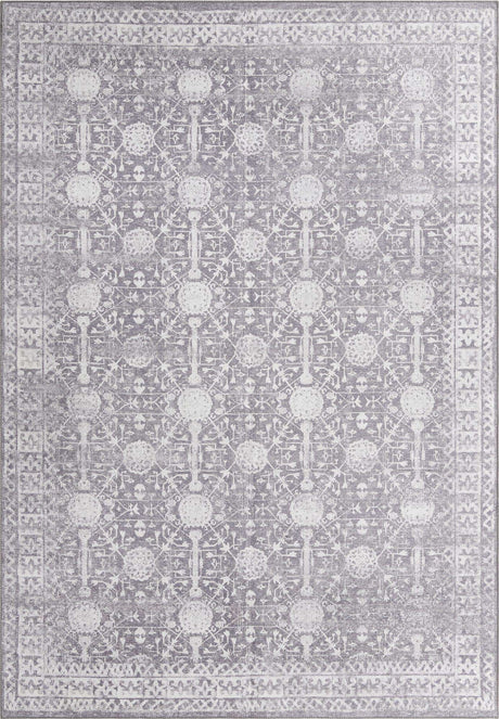 Washable Gray 8' 4 x 12' Timeless Rectangle Area Rug Easy to Clean Stain Resistant & Durable Traditional Classic Vintage Design Carpet for Sale at Rug Engine