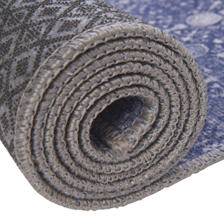 Washable Navy Blue 3' 6 x 3' 6 Timeless Round Area Rug Easy to Clean Stain Resistant & Durable Traditional Classic Vintage Design Carpet for Sale at Rug Engine