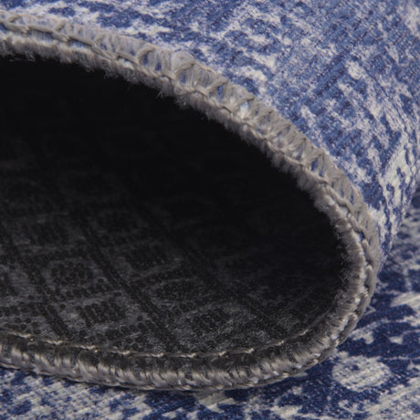 Washable Navy Blue 5' x 8' Timeless Rectangle Area Rug Easy to Clean Stain Resistant & Durable Traditional Classic Vintage Design Carpet for Sale at Rug Engine