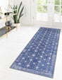 Washable Navy Blue 2' 6 x 12' Timeless Runner Area Rug Easy to Clean Stain Resistant & Durable Traditional Classic Vintage Design Carpet for Sale at Rug Engine
