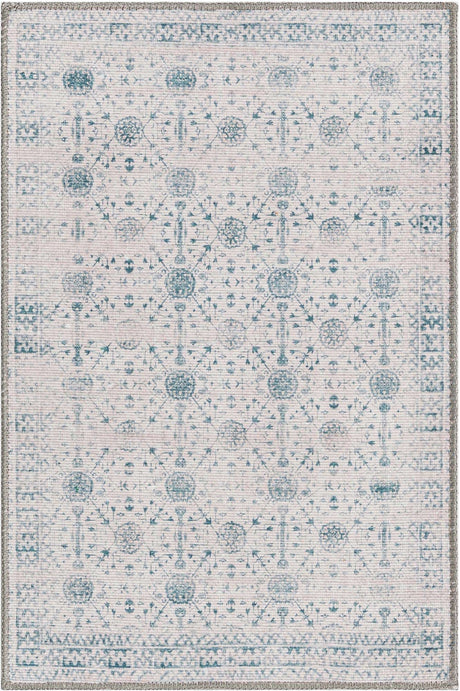 Washable Ivory 2' x 3' Timeless Rectangle Area Rug Easy to Clean Stain Resistant & Durable Traditional Classic Vintage Design Carpet for Sale at Rug Engine
