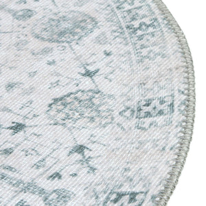 Washable Ivory 3' 6 x 3' 6 Timeless Round Area Rug Easy to Clean Stain Resistant & Durable Traditional Classic Vintage Design Carpet for Sale at Rug Engine