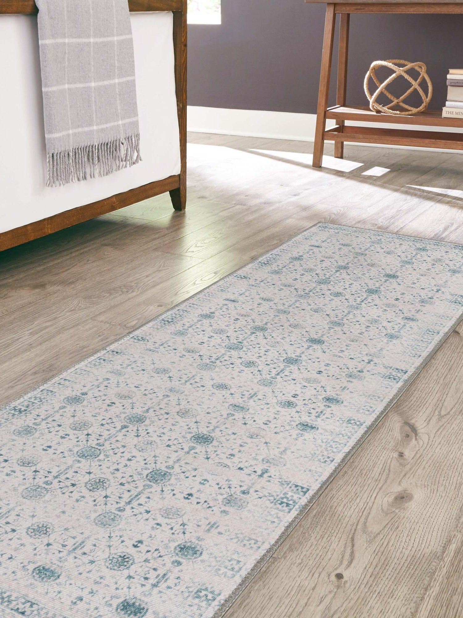 Washable Ivory 2' x 6' Timeless Runner Area Rug Easy to Clean Stain Resistant & Durable Traditional Classic Vintage Design Carpet for Sale at Rug Engine