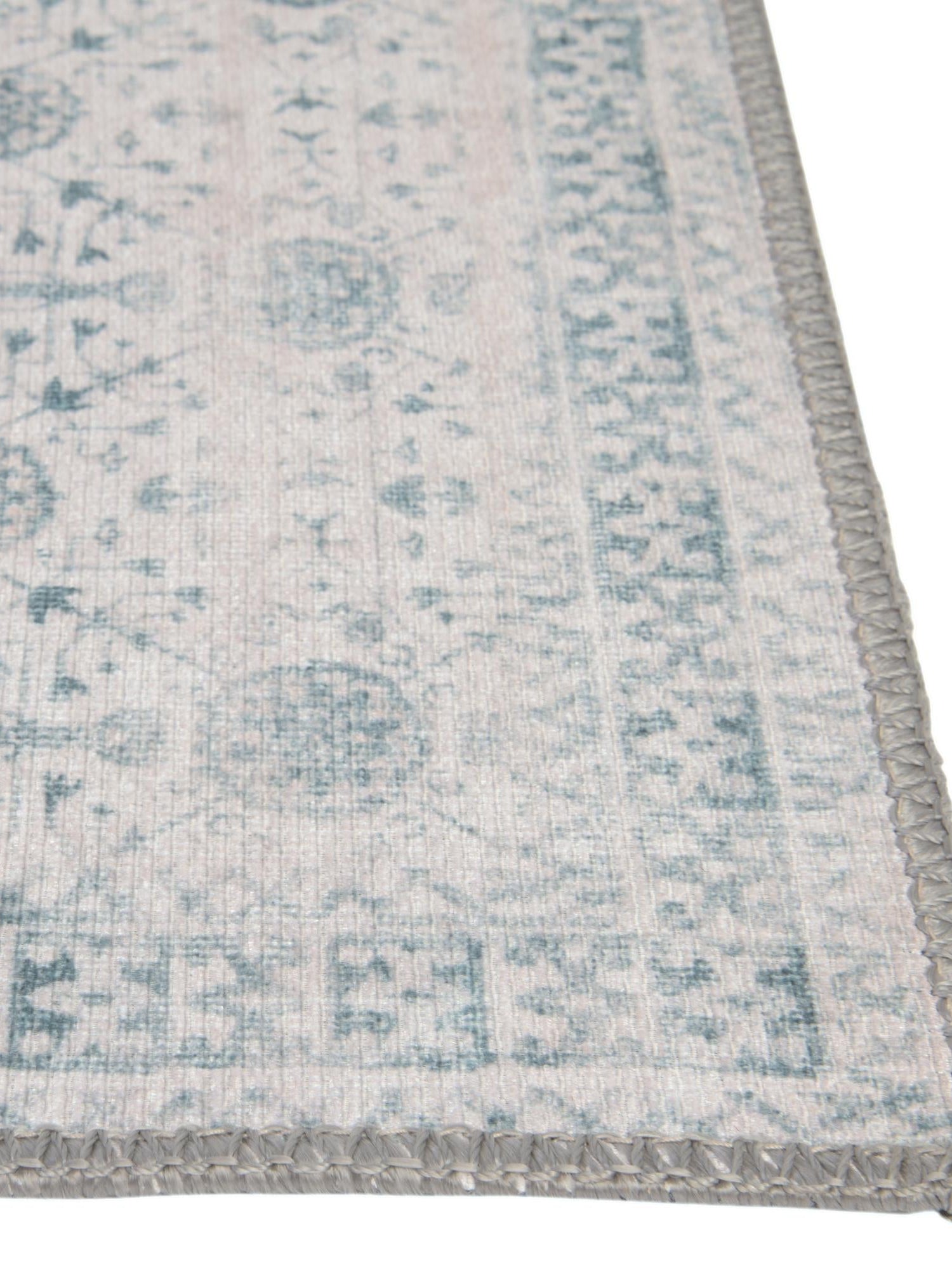 Washable Ivory 2' x 6' Timeless Runner Area Rug Easy to Clean Stain Resistant & Durable Traditional Classic Vintage Design Carpet for Sale at Rug Engine