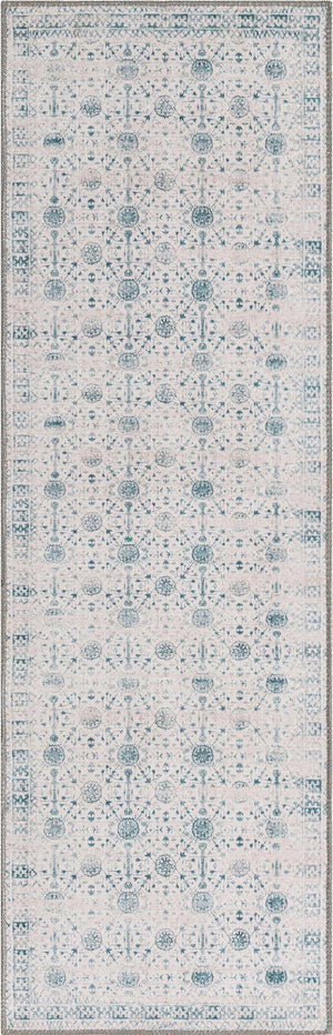 Washable Ivory 2' x 6' Timeless Runner Area Rug Easy to Clean Stain Resistant & Durable Traditional Classic Vintage Design Carpet for Sale at Rug Engine