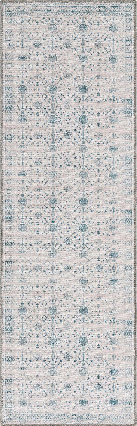 Washable Ivory 2' x 6' Timeless Runner Area Rug Easy to Clean Stain Resistant & Durable Traditional Classic Vintage Design Carpet for Sale at Rug Engine