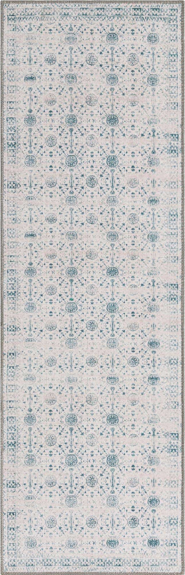 Washable Ivory 2' x 6' Timeless Runner Area Rug Easy to Clean Stain Resistant & Durable Traditional Classic Vintage Design Carpet for Sale at Rug Engine