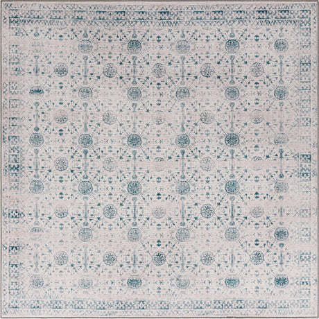 Washable Ivory 7' 6 x 7' 6 Timeless Square Area Rug Easy to Clean Stain Resistant & Durable Traditional Classic Vintage Design Carpet for Sale at Rug Engine