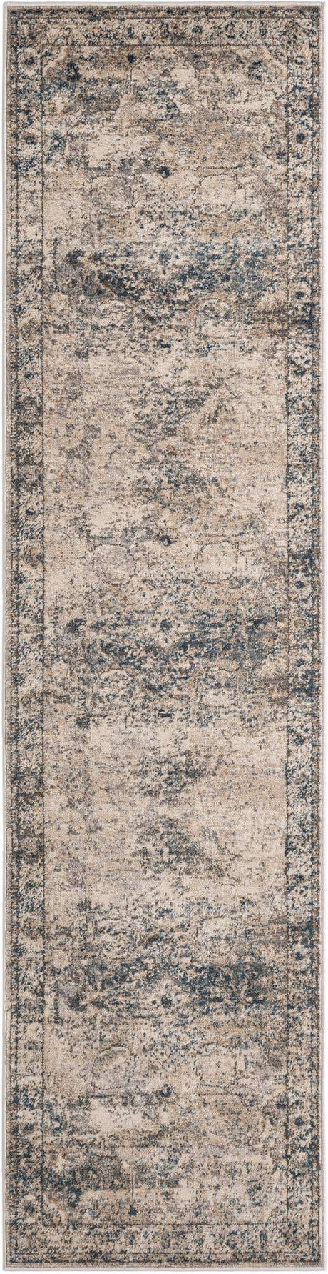 Gray 2' 7 x 10' Portland Runner Area Rug 85% Polypropylene & 15% Polyester Vintage Distressed Traditional Carpet for Home Decor for Sale at Rug Engine