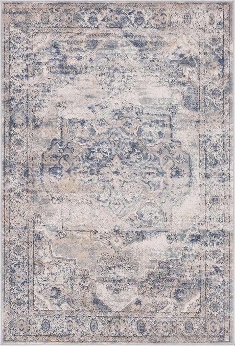 Gray 3' 1 x 5' 3 Portland Rectangle Area Rug 85% Polypropylene & 15% Polyester Vintage Distressed Traditional Carpet for Home Decor for Sale at Rug Engine
